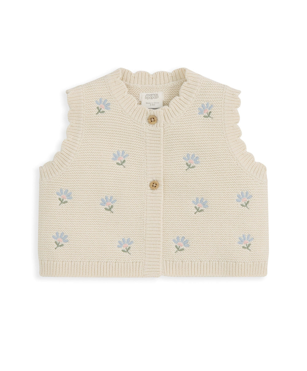 Mamas &amp; Papas Outfits &amp; Sets Knitted Girls Waistcoat &amp; Top Set