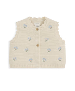 Mamas & Papas Outfits & Sets Knitted Girls Waistcoat & Top Set