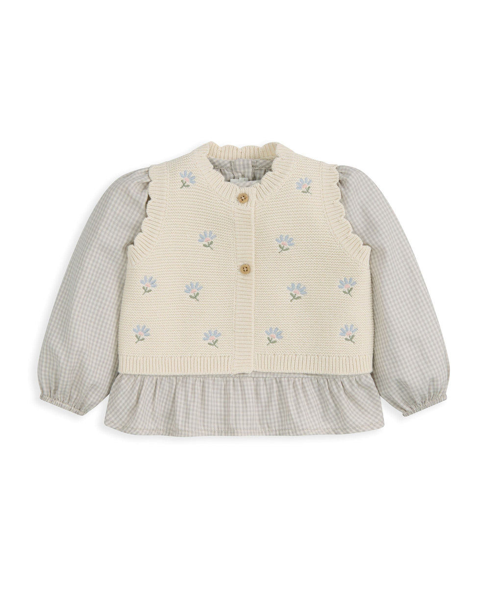Mamas &amp; Papas Outfits &amp; Sets Knitted Girls Waistcoat &amp; Top Set