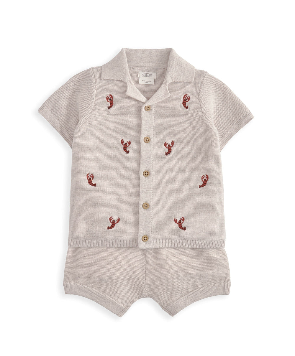 Mamas &amp; Papas Outfits &amp; Sets Knitted Lobster Shirt &amp; Shorts