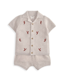 Mamas & Papas Outfits & Sets Knitted Lobster Shirt & Shorts
