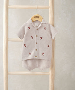 Mamas & Papas Outfits & Sets Knitted Lobster Shirt & Shorts