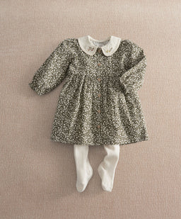 Mamas & Papas Outfits & Sets Leaf Print Dress & Tights Set