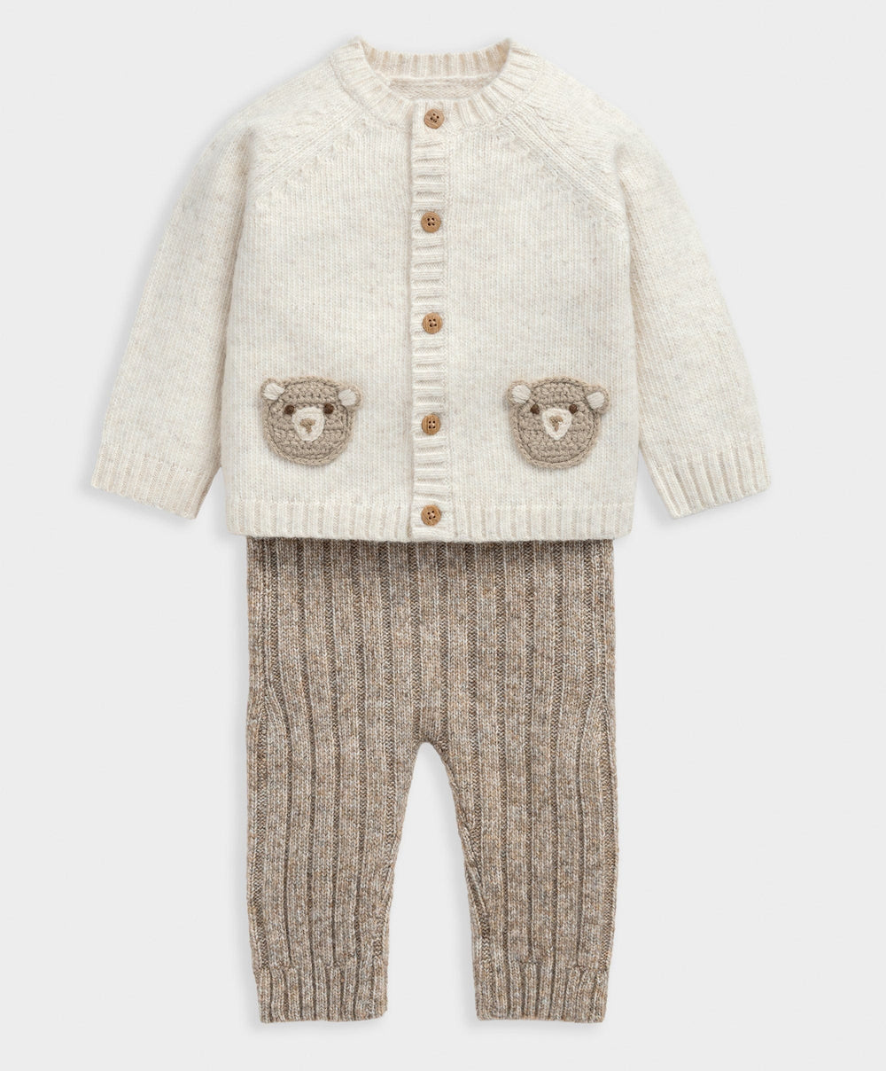 Mamas &amp; Papas Outfits &amp; Sets Me &amp; You Bear Cardigan &amp; Leggings Outfit Set