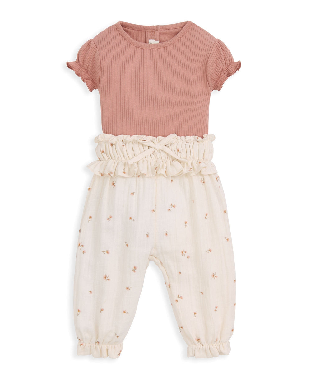 Mamas &amp; Papas Outfits &amp; Sets Peony Bodysuit &amp; Trousers Outfit Set