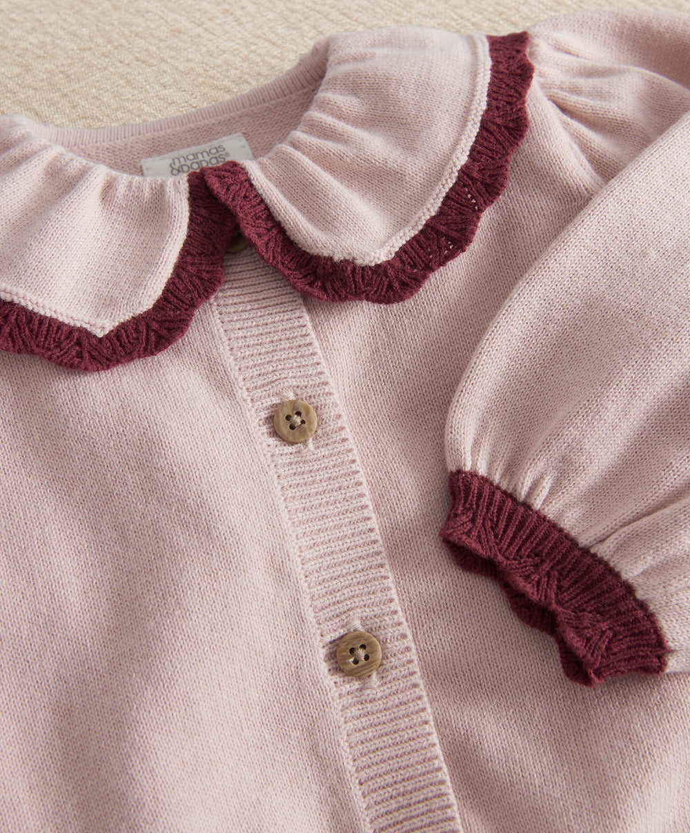 Mamas &amp; Papas Outfits &amp; Sets Pink Embroidered Knit Set (2 Pieces)