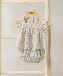 Mamas & Papas Outfits & Sets Pink Gingham Blouse & Bloomers