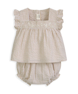 Mamas & Papas Outfits & Sets Pink Gingham Blouse & Bloomers