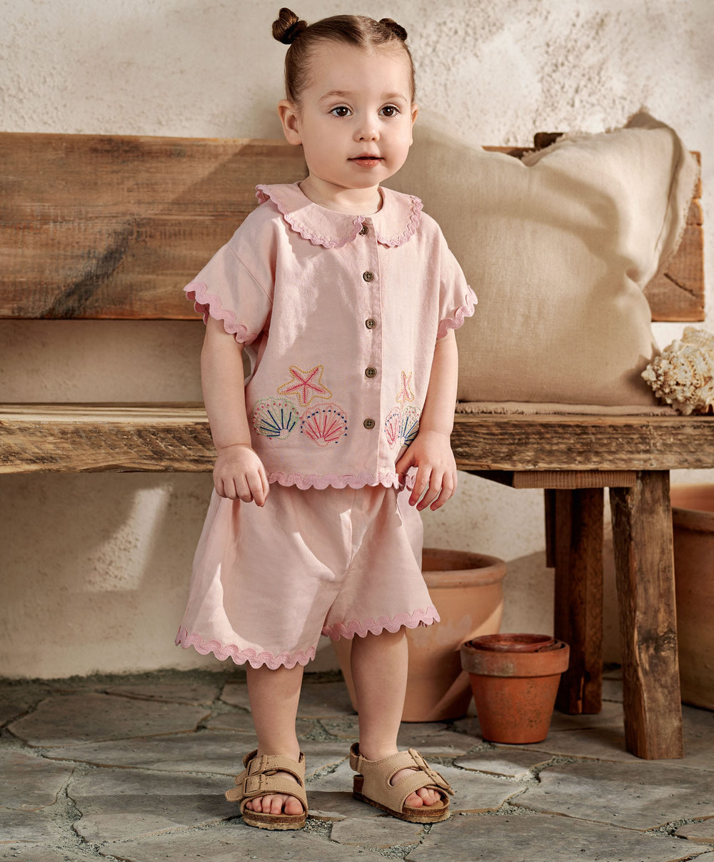 Mamas &amp; Papas Outfits &amp; Sets Pink Resort Shirt &amp; Shorts Outfit Set