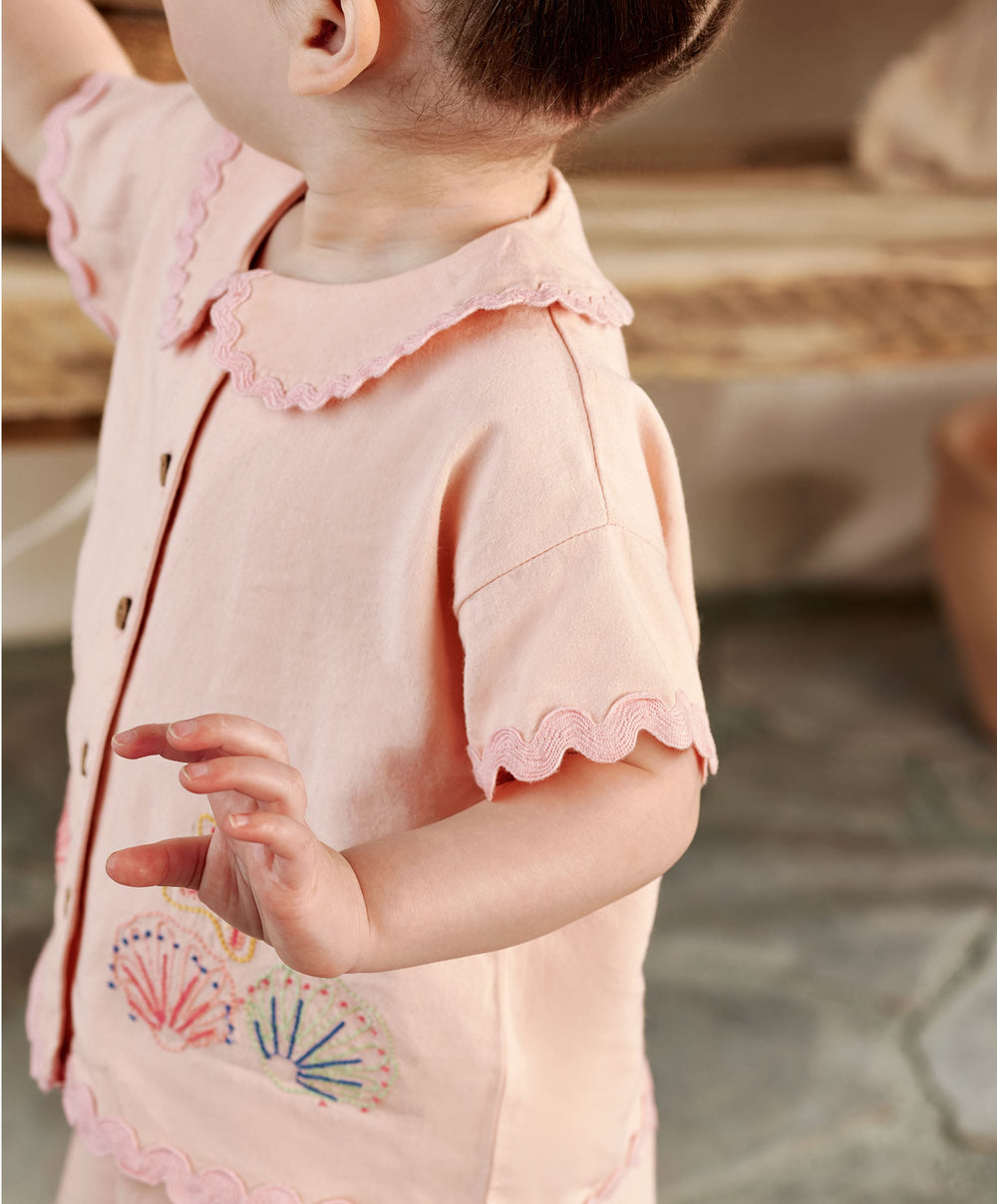 Mamas &amp; Papas Outfits &amp; Sets Pink Resort Shirt &amp; Shorts Outfit Set