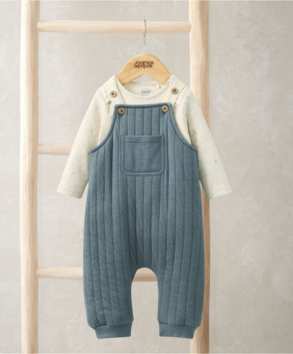 Mamas & Papas Outfits & Sets Quilted Dungarees & Oatmeal Bodysuit