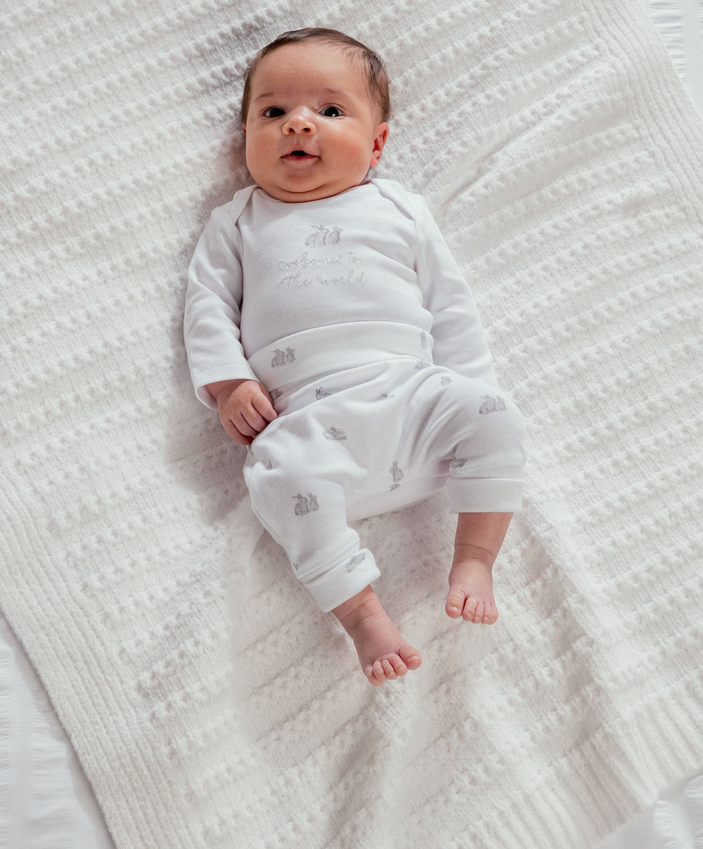 Mamas &amp; Papas Outfits &amp; Sets Quilted Jacket, Bodysuit &amp; Bottoms Set (3 Pieces) – Bunny Print