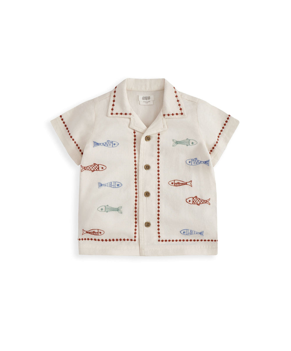 Mamas &amp; Papas Outfits &amp; Sets Sardine Linen Top &amp; Shorts Set