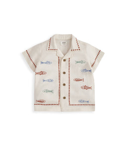Mamas & Papas Outfits & Sets Sardine Linen Top & Shorts Set