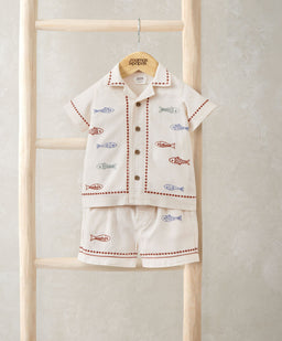 Mamas & Papas Outfits & Sets Sardine Linen Top & Shorts Set