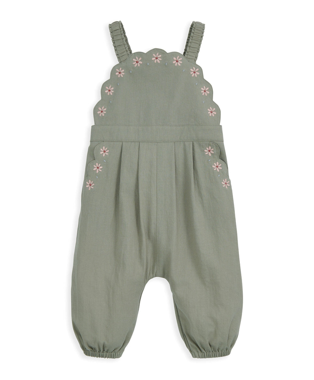 Mamas &amp; Papas Outfits &amp; Sets Scalloped Dunagrees &amp; Headband Set