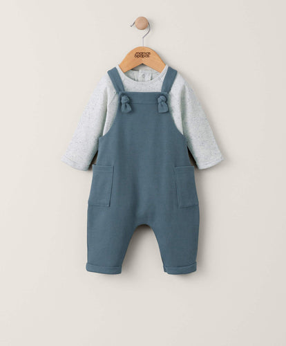 Mamas & Papas Outfits & Sets Speck Waffle Bodysuit & Dungeree (2 Piece) - Blue
