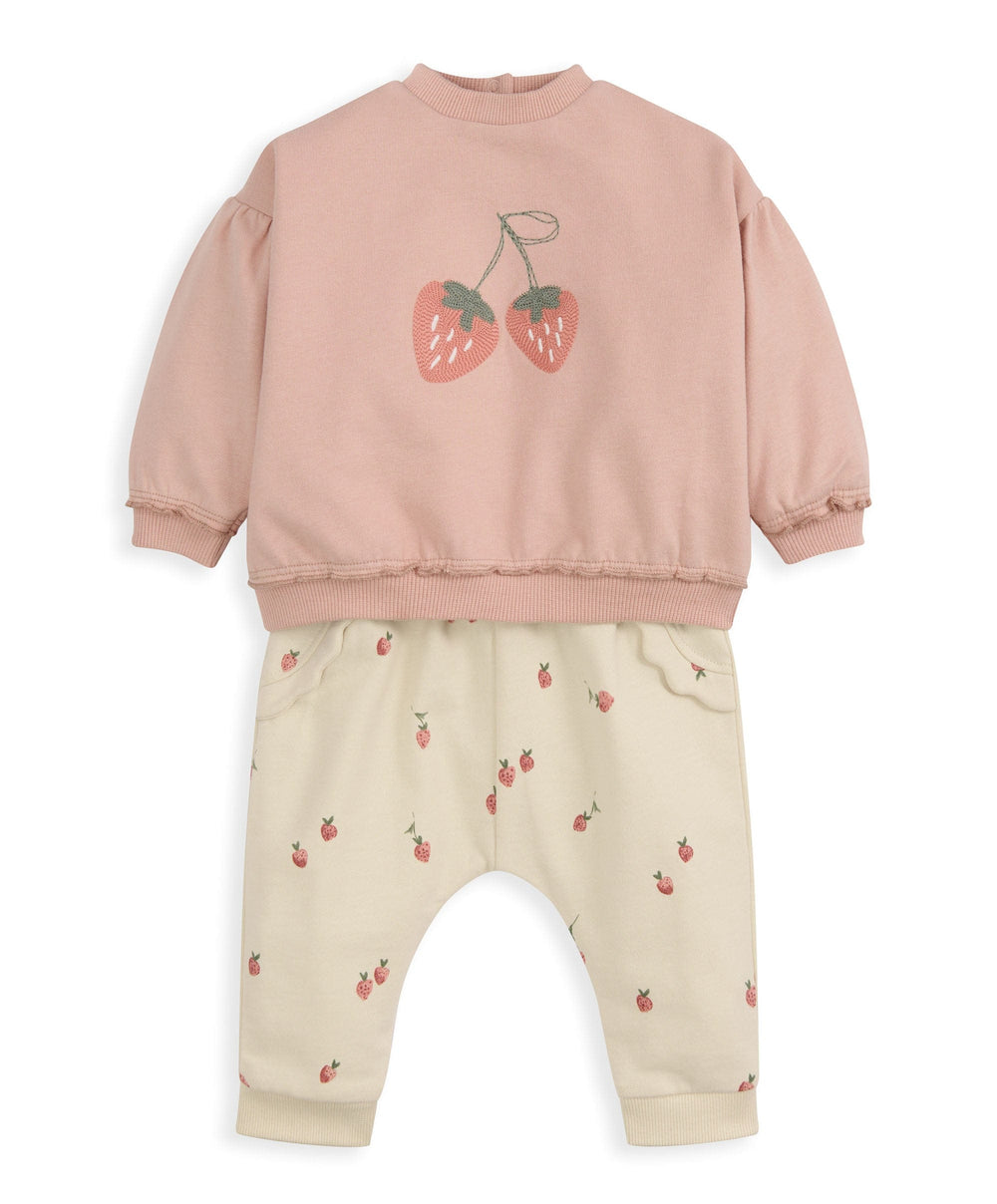 Mamas &amp; Papas Outfits &amp; Sets Strawberry Top &amp; Joggers Outfit Set