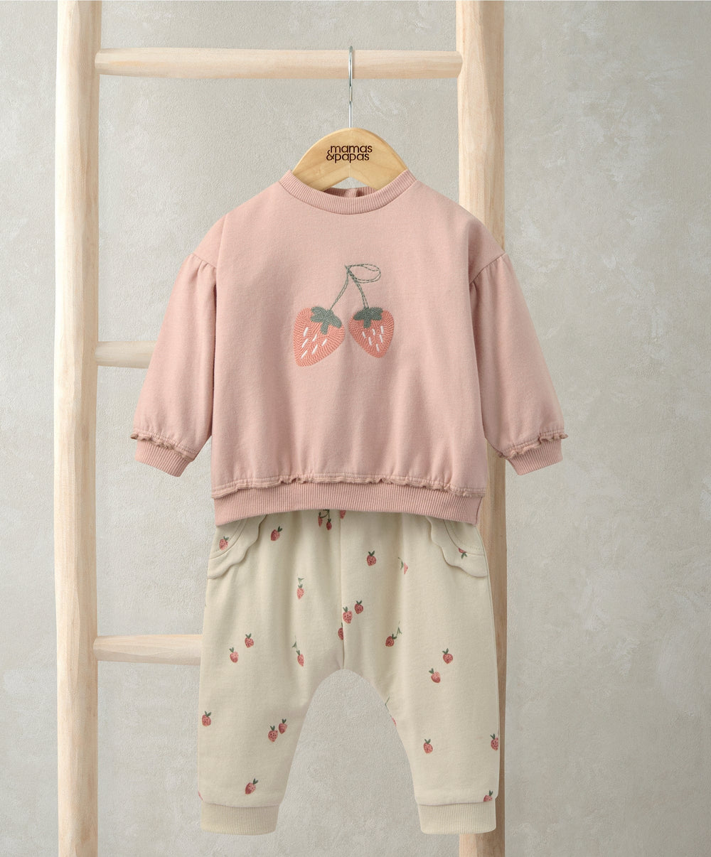 Mamas &amp; Papas Outfits &amp; Sets Strawberry Top &amp; Joggers Outfit Set