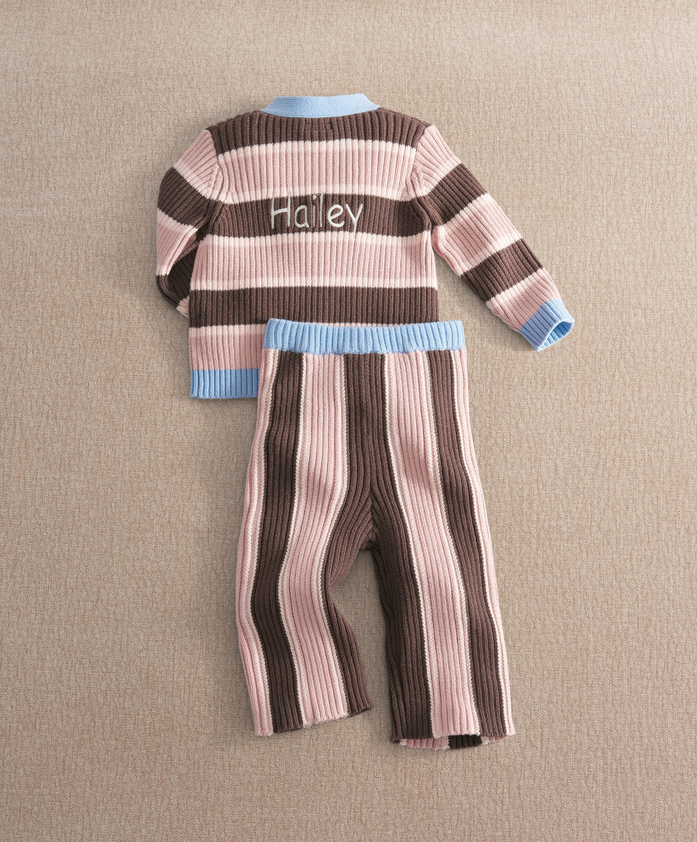 Mamas &amp; Papas Outfits &amp; Sets Stripe Cardigan &amp; Knitted Wide Leg Trousers