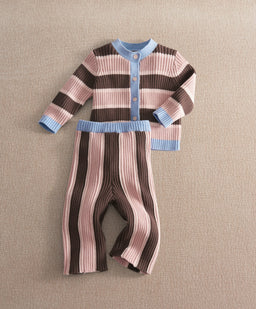 Mamas & Papas Outfits & Sets Stripe Cardigan & Knitted Wide Leg Trousers