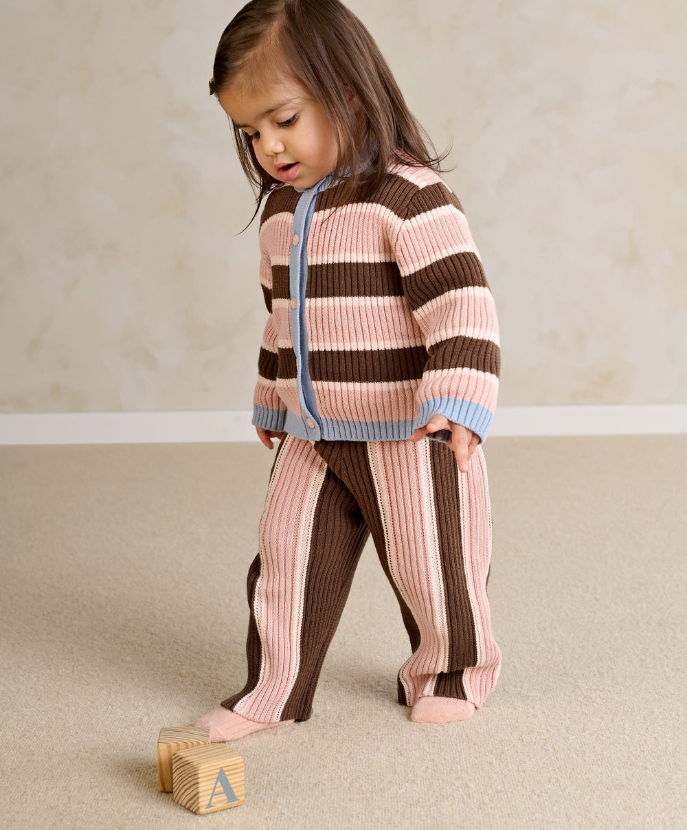 Mamas &amp; Papas Outfits &amp; Sets Stripe Cardigan &amp; Knitted Wide Leg Trousers