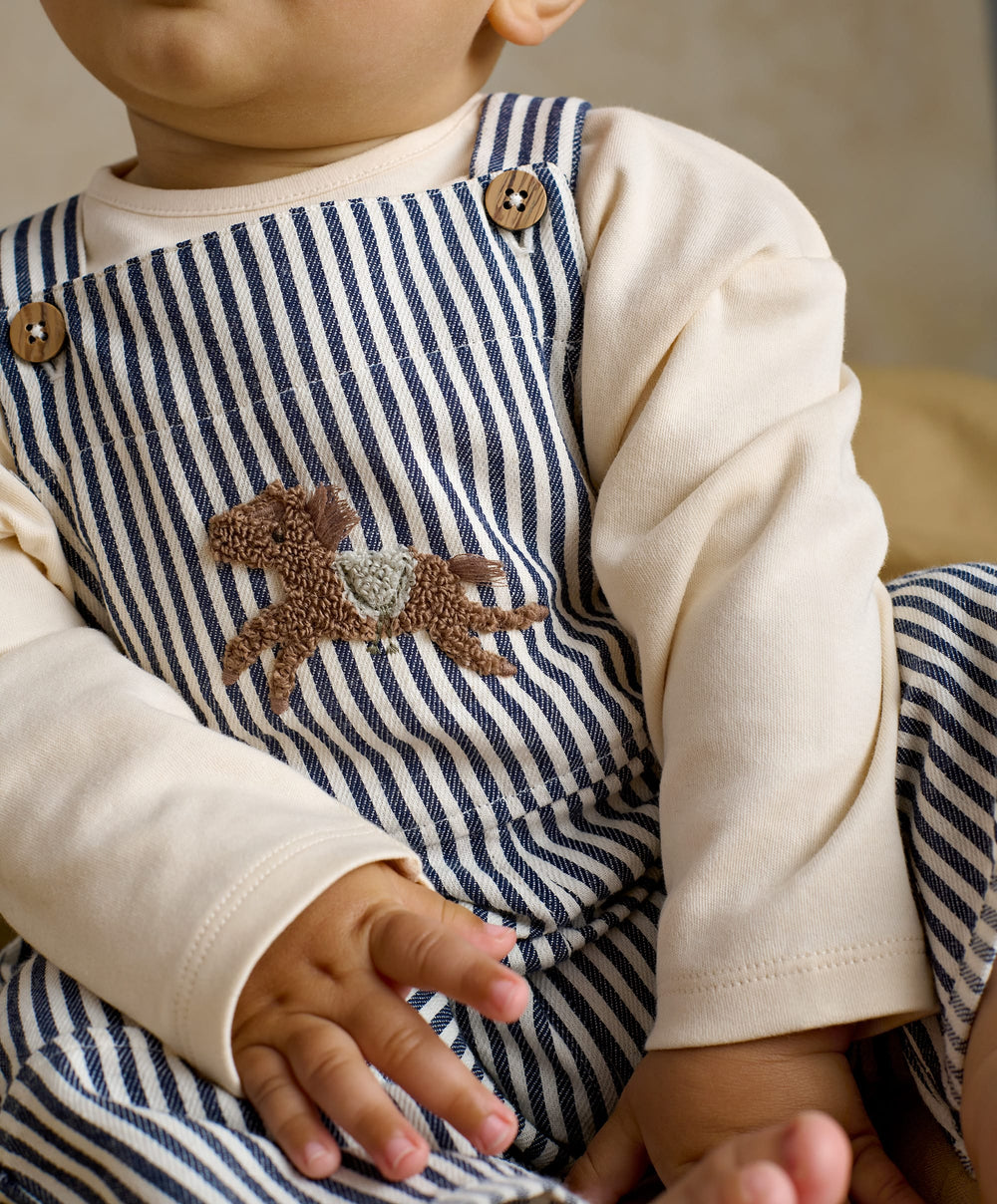 Mamas &amp; Papas Outfits &amp; Sets Stripe Dungarees &amp; Long Sleeve Top