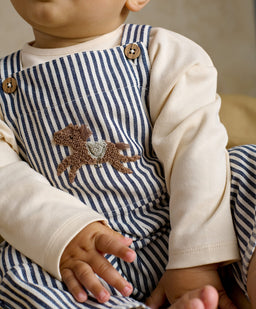 Mamas & Papas Outfits & Sets Stripe Dungarees & Long Sleeve Top