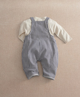 Mamas & Papas Outfits & Sets Stripe Dungarees & Long Sleeve Top
