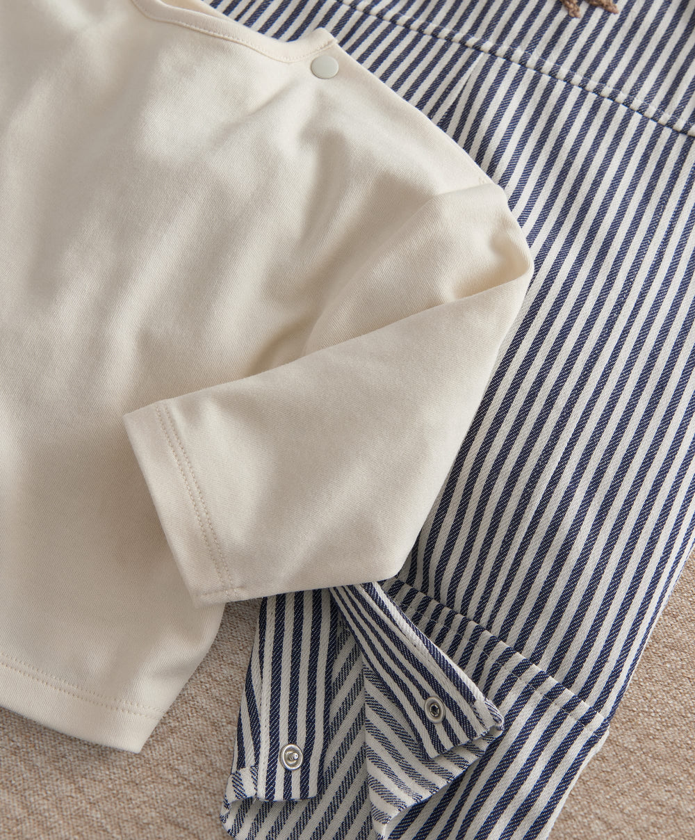 Mamas &amp; Papas Outfits &amp; Sets Stripe Dungarees &amp; Long Sleeve Top