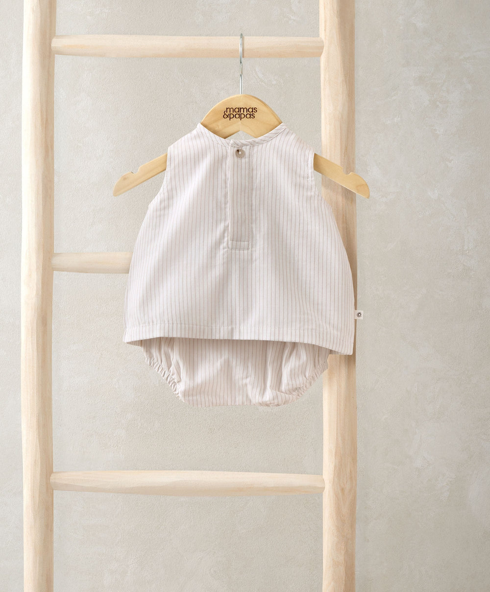 Mamas &amp; Papas Outfits &amp; Sets Stripe Sleeveless Top &amp; Linen Shorts