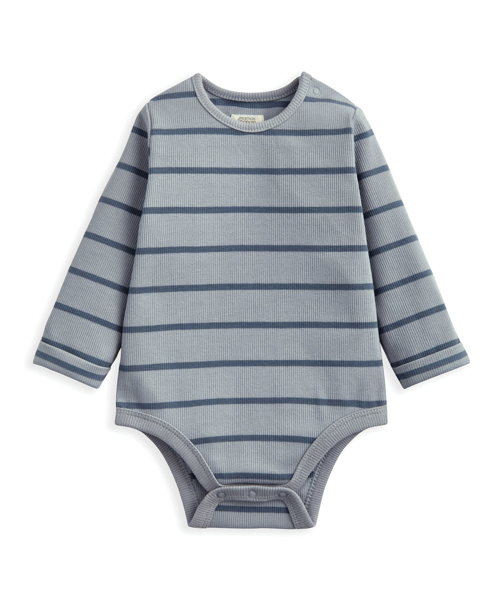 Mamas &amp; Papas Outfits &amp; Sets Striped Dungarees &amp; Bodysuit Set (2 Pieces) – Blue