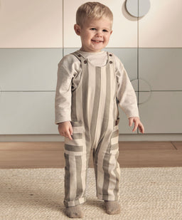 Mamas & Papas Outfits & Sets Striped Dungarees & Ribbed Top