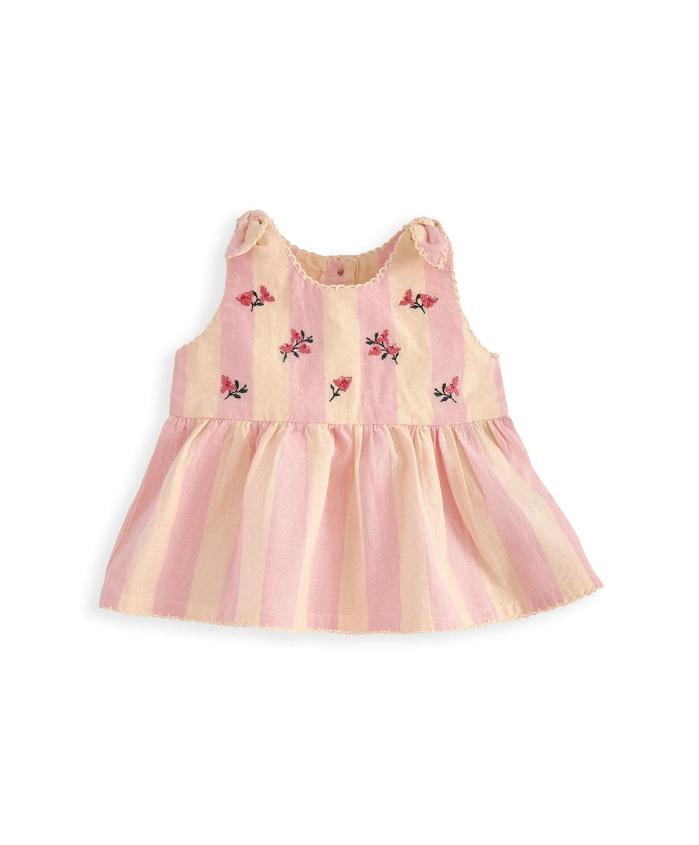 Mamas &amp; Papas Outfits &amp; Sets Striped Pink Peplum Top Set