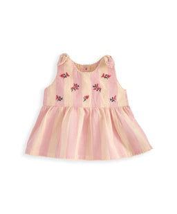 Mamas & Papas Outfits & Sets Striped Pink Peplum Top Set