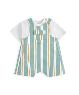 Mamas & Papas Outfits & Sets Striped Short Dungarees & T-shirt