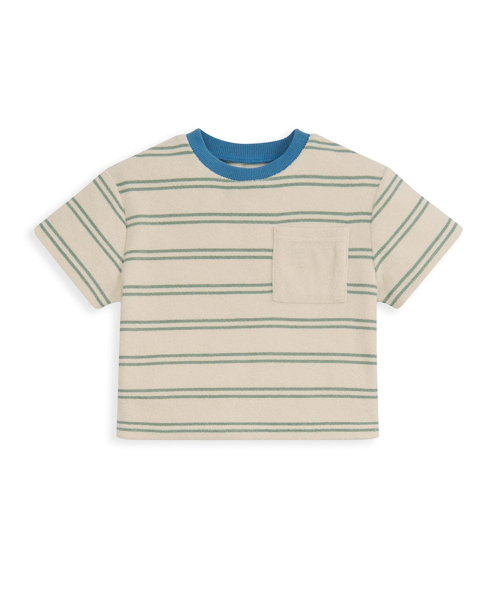 Mamas &amp; Papas Outfits &amp; Sets Stripped Terry Towelling T-Shirt &amp; Joggers Set