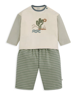 Mamas & Papas Outfits & Sets Sunshine T-Shirt & Stripped Trousers