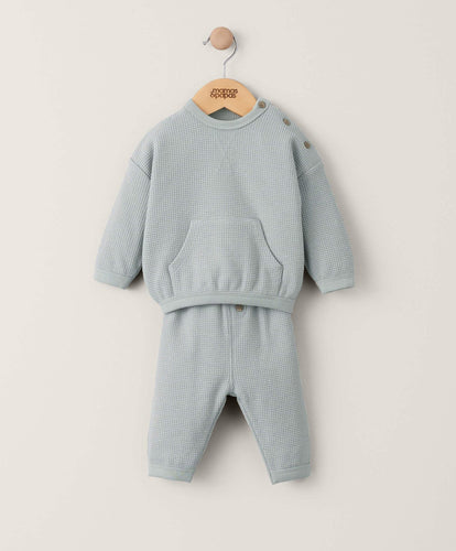 Mamas & Papas Outfits & Sets Waffle Jumper & Leggings (2 piece) - Blue