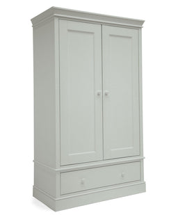 Mamas & Papas Oxford 2 Piece Nursery Furniture Set with Cotbed and Wardrobe - Stone Grey