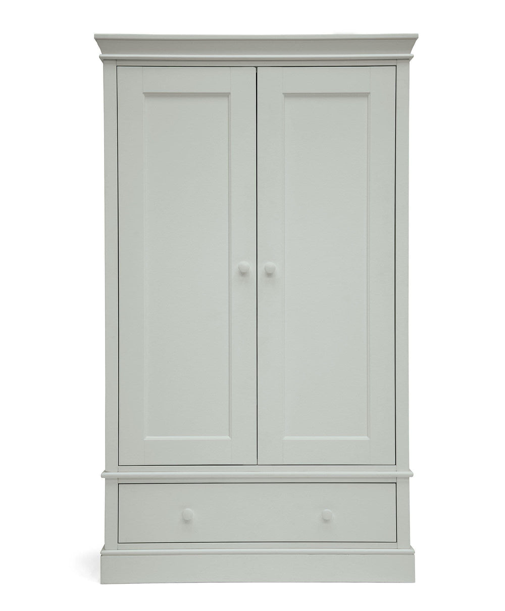 Mamas &amp; Papas Oxford 2 Piece Nursery Furniture Set with Cotbed and Wardrobe - Stone Grey