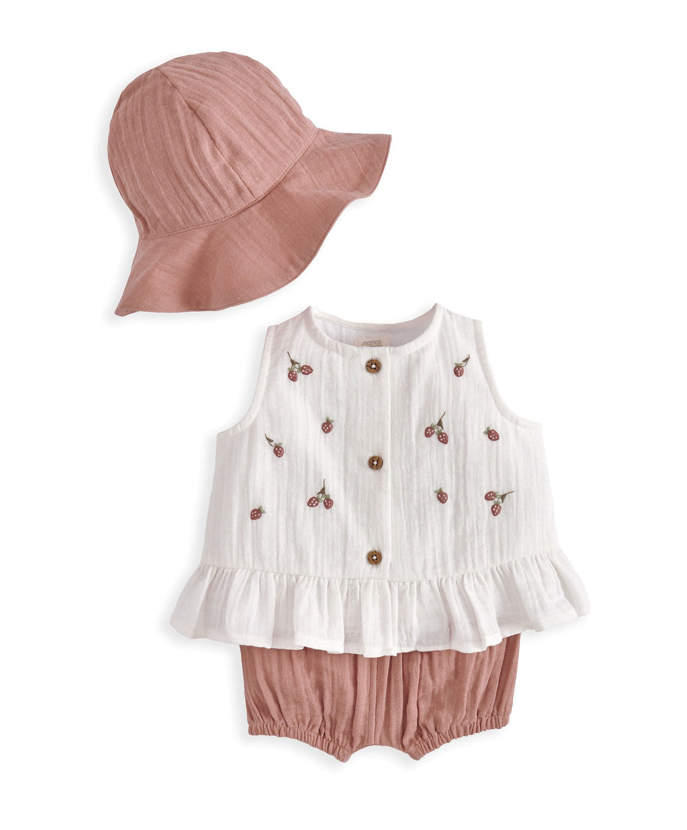 Mamas &amp; Papas Peony Bloomers, Swing Top &amp; Hat Outfit Set