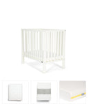 Mamas & Papas Petite Cot Bundles Petite Cot Bundle with Essential Airflow Fibre Mattress (4 Pieces) - Pure White