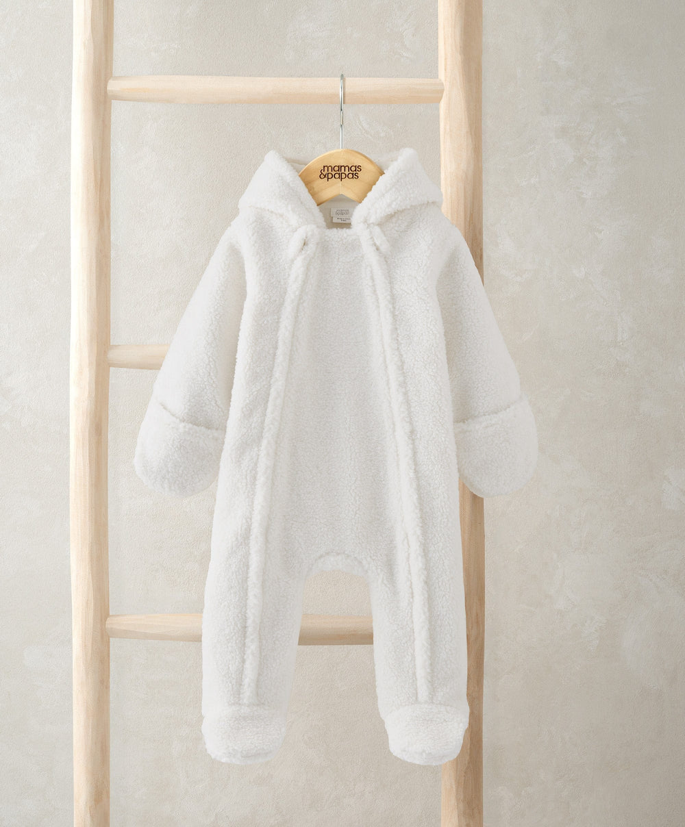 Mamas &amp; Papas Pramsuits Cream Borg Pramsuit