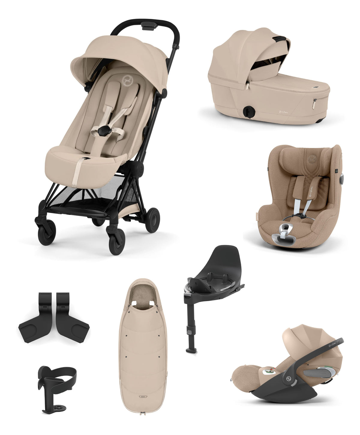 Mamas & Papas Pushchairs Cybex Coya Ultimate Pushchair With Cybex Cloud T Plus & Cybex Sirona T Baby Car Seat & Base