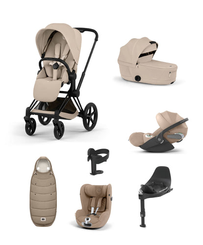Mamas & Papas Pushchairs Cybex e-Priam Pushchair Bundle with Cybex Cloud T i-Size & Sirona T i-Size Car Seat - Sepia Black