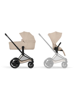 Mamas & Papas Pushchairs Cybex e-Priam Pushchair & Carrycot Bundle with Cybex Cloud T i-Size Rotating Baby Car Seat & Base - Sepia Black