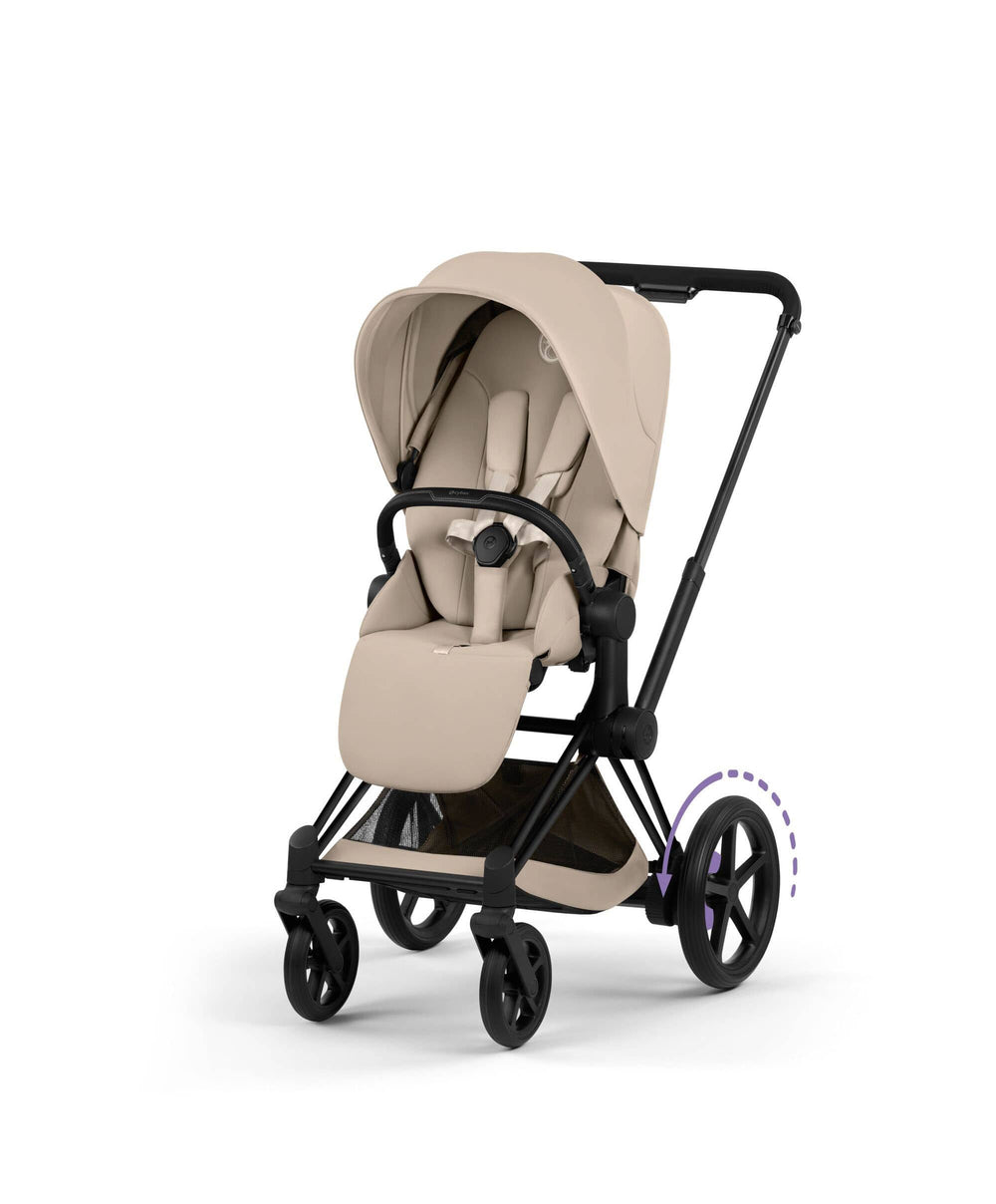 Mamas &amp; Papas Pushchairs Cybex e-Priam Ultimate Pushchair Bundle with Cybex Cloud T i-Size Rotating Baby Car Seat &amp; Base - Sepia Black
