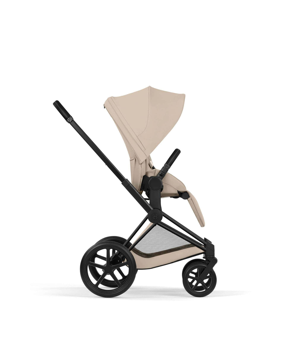 Mamas &amp; Papas Pushchairs Cybex Priam Pushchair &amp; Carry Cot Bundle With Cybex Cloud T Plus Car Seat &amp; Base - Cozy Beige