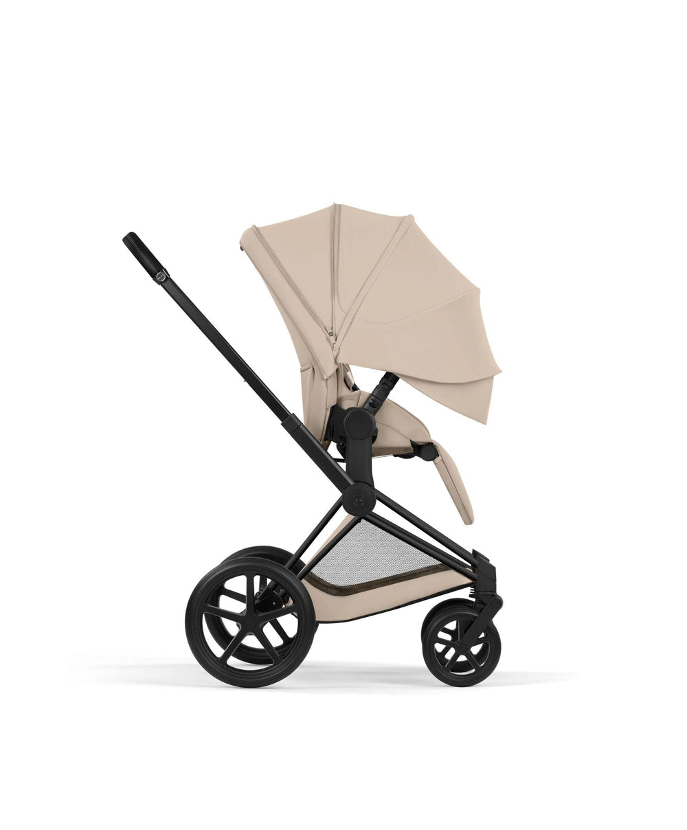 Mamas &amp; Papas Pushchairs Cybex Priam Pushchair &amp; Carry Cot Bundle With Cybex Cloud T Plus Car Seat &amp; Base - Cozy Beige